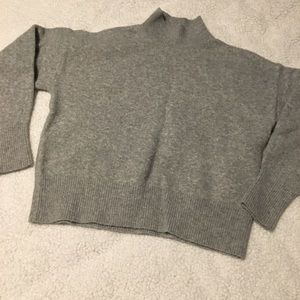 Mock neck light gray sweater